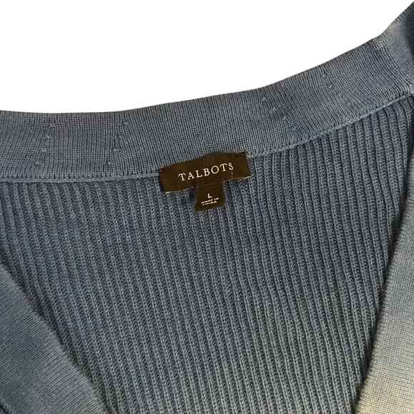 Talbots Blue Ombre Ocean Long Sleeve Cardigan L‎ Women's Lightweight Knit - Picture 3 of 5
